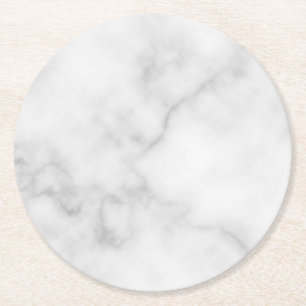 Classy Elegant White Marble Pattern Ronde Kartonnen Onderzetter