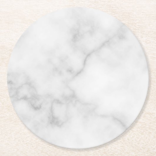 Classy Elegant White Marble Pattern Ronde Kartonnen Onderzetter (Voorkant)