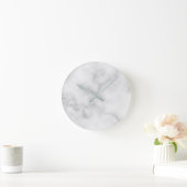 Classy Elegant White Marble Pattern Ronde Klok (Huis)