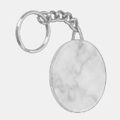Classy Elegant White Marble Pattern Sleutelhanger (Voorkant Links)