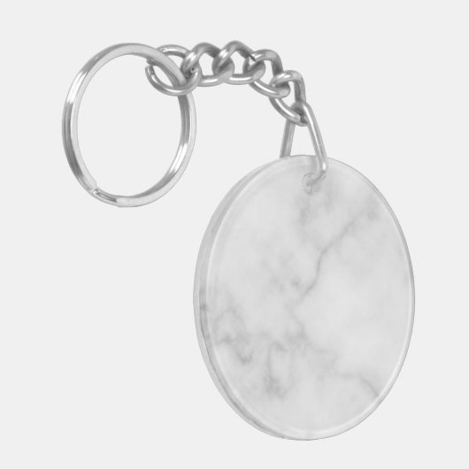 Classy Elegant White Marble Pattern Sleutelhanger (Voorkant Links)