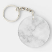 Classy Elegant White Marble Pattern Sleutelhanger (Voorkant)