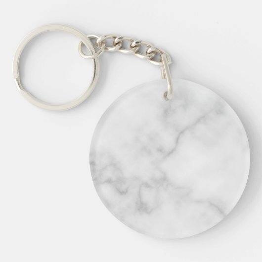 Classy Elegant White Marble Pattern Sleutelhanger (Voorkant)
