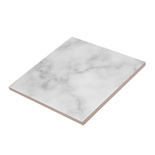 Classy Elegant White Marble Pattern Tegeltje (Zijkant)