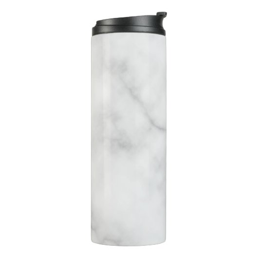 Classy Elegant White Marble Pattern Thermosbeker (Gedraaid links)