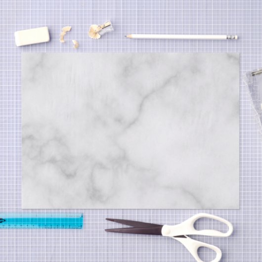 Classy Elegant White Marble Pattern Tissuepapier (Craft)