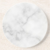Classy Elegant White Marble Pattern Zandsteen Onderzetter (Voorkant)
