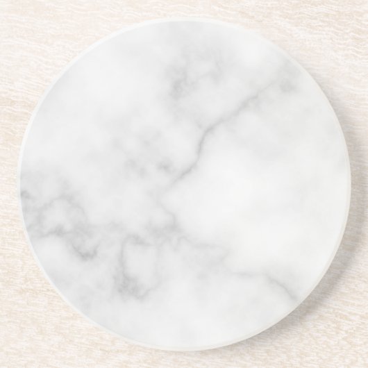 Classy Elegant White Marble Pattern Zandsteen Onderzetter (Voorkant)