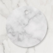 Classy Elegant White Marble Wedding Bedankt Bedankjes Labels (Achterkant)