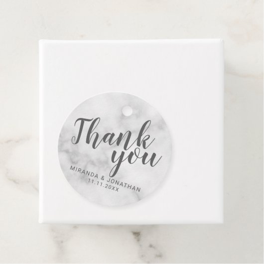 Classy Elegant White Marble Wedding Bedankt Bedankjes Labels (In situ)