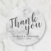 Classy Elegant White Marble Wedding Bedankt Bedankjes Labels (Voorkant)