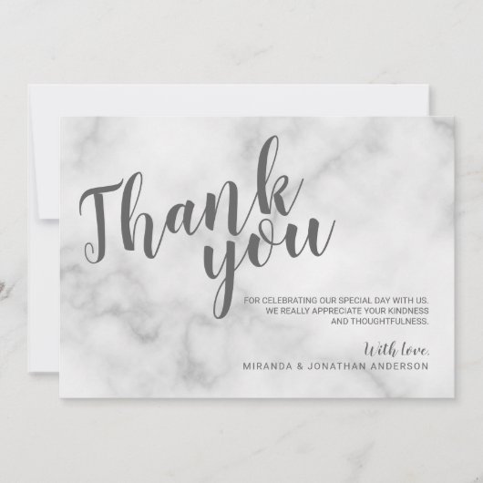 Classy Elegant White Marble Wedding Bedankt Kaart (Voorkant)