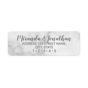 Classy Elegant White Marble Wedding Etiket