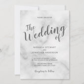 Classy Elegant White Marble Wedding Kaart (Voorkant)