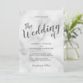 Classy Elegant White Marble Wedding Kaart (Staand voorkant)