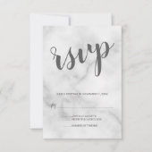 Classy Elegant White Marble Wedding RSVP (Voorkant)