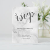 Classy Elegant White Marble Wedding RSVP (Staand voorkant)