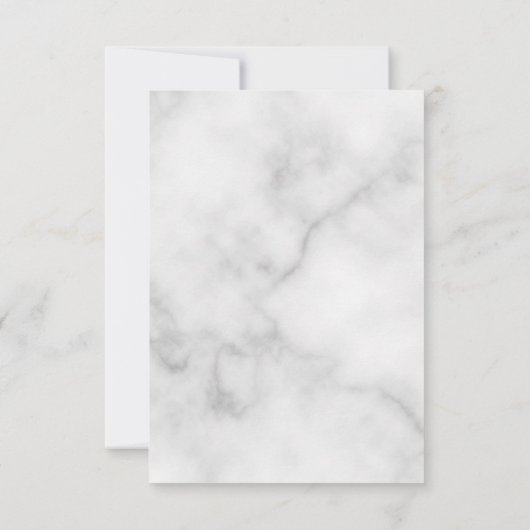 Classy Elegant White Marble Wedding RSVP (Achterkant)