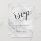 Classy Elegant White Marble Wedding RSVP (Voorkant / Achterkant)