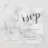 Classy Elegant White Marble Wedding RSVP Kaartje (Voorkant / Achterkant)