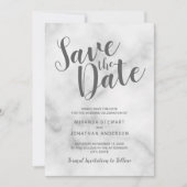 Classy Elegant White Marble Wedding Save the Date (Voorkant)
