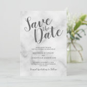 Classy Elegant White Marble Wedding Save the Date (Staand voorkant)