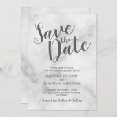 Classy Elegant White Marble Wedding Save the Date (Voorkant / Achterkant)