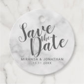 Classy Elegant White Marble Wedding Save the Date Bedankjes Labels (Voorkant)