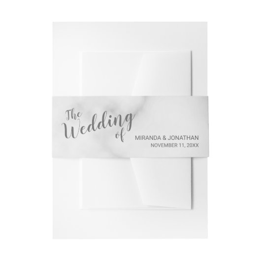 Classy Elegant White Marble Wedding Uitnodigingen Wikkel (Voorkant Voorbeeld)