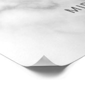 Classy Elegant White Marble Wedding Welcome Sign Poster (Hoek)