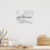 Classy Elegant White Marble Wedding Welcome Sign Poster (Keuken)