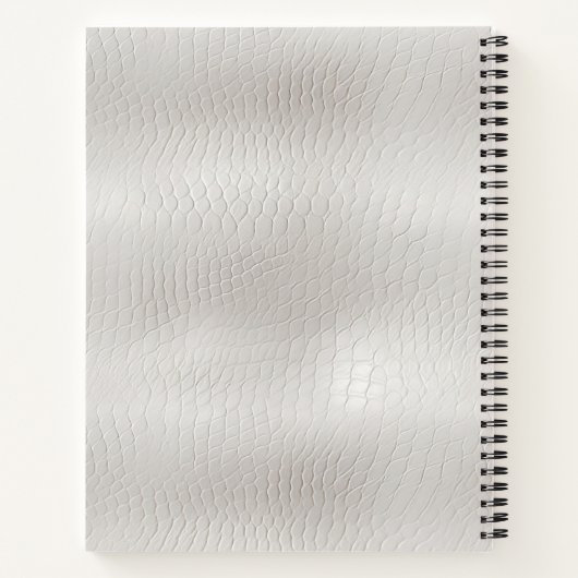 Classy Elegant wit lederen monogram Notitieboek (Achterkant)