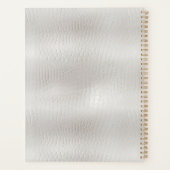 Classy Elegant wit lederen monogram Planner (Achterkant)