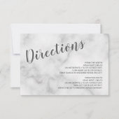 Classy Elegant Wit Marmer Bruiloft Details Kaart (Voorkant)