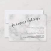 Classy Elegant Wit Marmer Bruiloft Details Kaart (Achterkant)