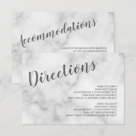 Classy Elegant Wit Marmer Bruiloft Details Kaart