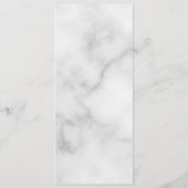 Classy Elegant Wit Marmer Bruiloft Menu (Achterkant)