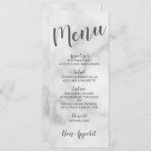 Classy Elegant Wit Marmer Bruiloft Menu (Voorkant / Achterkant)