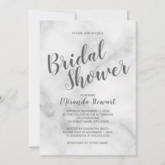 Classy Elegant Wit Marmeren Vrijgezellenfeest Kaart (Voorkant)