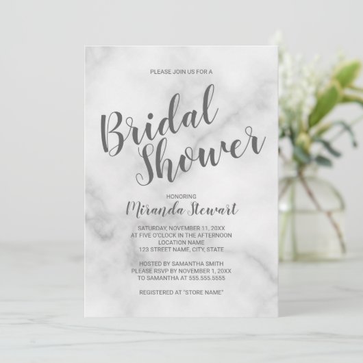 Classy Elegant Wit Marmeren Vrijgezellenfeest Kaart (Staand voorkant)