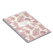 Classy Elegant Zacht Roze Paarden Toile met Naam Notitieboek (Rechterzijde)