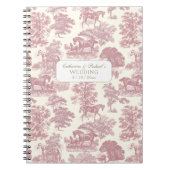 Classy Elegant Zacht Roze Paarden Toile met Naam Notitieboek (Voorkant)
