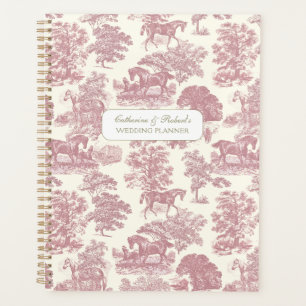 Classy Elegant Zacht Roze Paarden Toile met Naam Planner