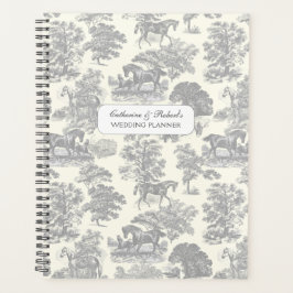 Classy Elegant Zilver Grijs Paarden Toile met Naam Planner