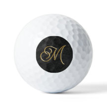 Classy Elegant Zwart en Goud  Monogrammed