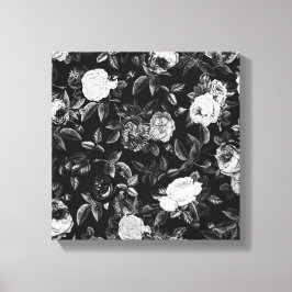  Classy Elegant Zwart-Wit Roses Canvas Afdruk