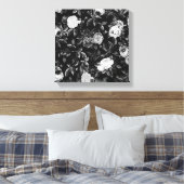 Classy Elegant Zwart-Wit Roses Canvas Afdruk (Insitu (Slaapkamer))