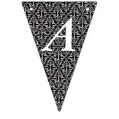 Classy Elegant Zwart Wit Verjaardag Damask Vlaggetjes (Tweede vlag)