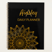 Classy elegante bloemige aangepaste naam mandala planner (Voorkant)