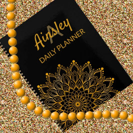 Classy elegante bloemige aangepaste naam mandala planner